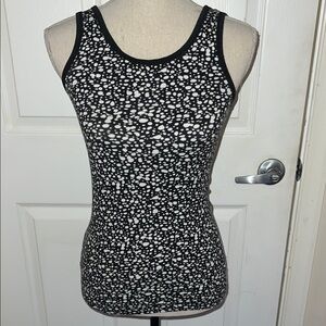 Alpine Design Black White Pattern Ribbed Tank Top